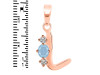 Aquamarine & White Topaz Alphabet L Pendant AQM-RDA-64.