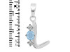 Aquamarine & White Topaz Alphabet L Pendant AQM-RDA-64.