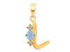 Aquamarine & White Topaz Alphabet L Pendant AQM-RDA-64.