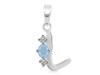 Aquamarine & White Topaz Alphabet L Pendant AQM-RDA-64.