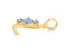 Aquamarine & White Topaz Alphabet L Pendant AQM-RDA-64.
