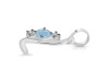 Aquamarine & White Topaz Alphabet L Pendant AQM-RDA-64.