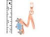 Aquamarine & White Topaz Alphabet M Pendant AQM-RDA-65.