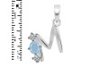 Aquamarine & White Topaz Alphabet M Pendant AQM-RDA-65.