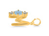 Aquamarine & White Topaz Alphabet M Pendant AQM-RDA-65.
