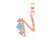 Aquamarine & White Topaz Alphabet N Pendant AQM-RDA-66.