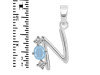 Aquamarine & White Topaz Alphabet N Pendant AQM-RDA-66.