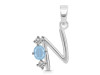 Aquamarine & White Topaz Alphabet N Pendant AQM-RDA-66.