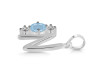 Aquamarine & White Topaz Alphabet N Pendant AQM-RDA-66.