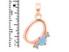 Aquamarine & White Topaz Alphabet O Pendant AQM-RDA-67.