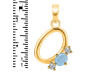Aquamarine & White Topaz Alphabet O Pendant AQM-RDA-67.