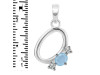 Aquamarine & White Topaz Alphabet O Pendant AQM-RDA-67.