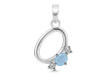 Aquamarine & White Topaz Alphabet O Pendant AQM-RDA-67.