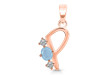 Aquamarine & White Topaz Alphabet P Pendant AQM-RDA-68.