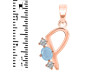 Aquamarine & White Topaz Alphabet P Pendant AQM-RDA-68.