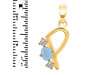 Aquamarine & White Topaz Alphabet P Pendant AQM-RDA-68.