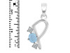 Aquamarine & White Topaz Alphabet P Pendant AQM-RDA-68.