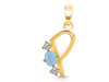Aquamarine & White Topaz Alphabet P Pendant AQM-RDA-68.