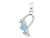 Aquamarine & White Topaz Alphabet P Pendant AQM-RDA-68.