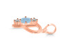 Aquamarine & White Topaz Alphabet P Pendant AQM-RDA-68.