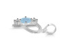 Aquamarine & White Topaz Alphabet P Pendant AQM-RDA-68.