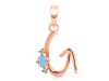 Aquamarine & White Topaz Alphabet G Pendant AQM-RDA-7.