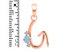 Aquamarine & White Topaz Alphabet G Pendant AQM-RDA-7.