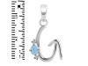 Aquamarine & White Topaz Alphabet G Pendant AQM-RDA-7.