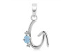 Aquamarine & White Topaz Alphabet G Pendant AQM-RDA-7.