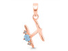 Aquamarine & White Topaz Alphabet H Pendant AQM-RDA-8.