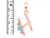Aquamarine & White Topaz Alphabet H Pendant AQM-RDA-8.