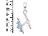 Aquamarine & White Topaz Alphabet H Pendant AQM-RDA-8.