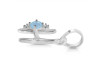 Aquamarine & White Topaz Alphabet H Pendant AQM-RDA-8.
