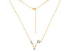 Pisces Zodiac Star Constellation Aquamarine & White Topaz Necklace AQM-RDN-387.
