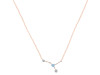 cancer Zodiac Star Constellation Aquamarine & White Topaz Necklace AQM-RDN-486.