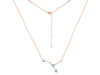 cancer Zodiac Star Constellation Aquamarine & White Topaz Necklace AQM-RDN-486.