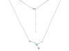 cancer Zodiac Star Constellation Aquamarine & White Topaz Necklace AQM-RDN-486.