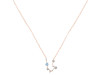 Aquarius Zodiac Star Constellation Aquamarine & White Topaz Necklace AQM-RDN-487.