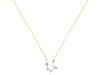 Aquarius Zodiac Star Constellation Aquamarine & White Topaz Necklace AQM-RDN-487.