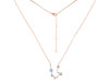 Aquarius Zodiac Star Constellation Aquamarine & White Topaz Necklace AQM-RDN-487.
