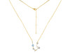 Aquarius Zodiac Star Constellation Aquamarine & White Topaz Necklace AQM-RDN-487.