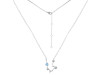 Aquarius Zodiac Star Constellation Aquamarine & White Topaz Necklace AQM-RDN-487.