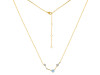 Aries Zodiac Star Constellation Aquamarine & White Topaz Necklace AQM-RDN-488.