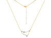 Capricorn Zodiac Star Constellation Aquamarine & White Topaz Necklace AQM-RDN-489.