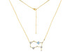 Gemini Zodiac Star Constellation Aquamarine & White Topaz Necklace AQM-RDN-490.