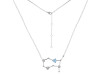 Gemini Zodiac Star Constellation Aquamarine & White Topaz Necklace AQM-RDN-490.