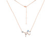 Virgo Zodiac Star Constellation Aquamarine & White Topaz Necklace AQM-RDN-491.