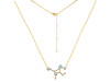 Virgo Zodiac Star Constellation Aquamarine & White Topaz Necklace AQM-RDN-491.