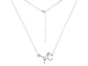 Virgo Zodiac Star Constellation Aquamarine & White Topaz Necklace AQM-RDN-491.