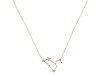 Leo Zodiac Star Constellation Aquamarine & White Topaz Necklace AQM-RDN-493.